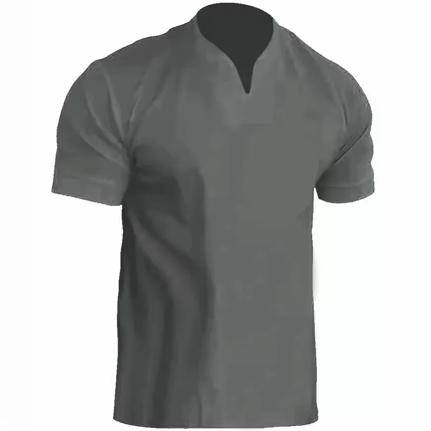 Short Sleeve T Shirts V Neck Fitted with Short Sleeves Pique Stitch Summer Embroidered Detail Patchwork Spring T Shirts for Men