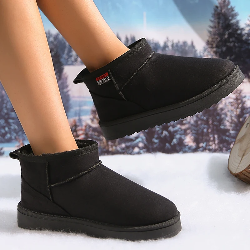 أحذية صوف نسائية جديدة لعام 2025 أحذية صوف دافئة ذات نعل سميك أحذية ثلج منخفضة الجودة أحذية نسائية خارجية مضادة للانزلاق أحذية للنساء #2