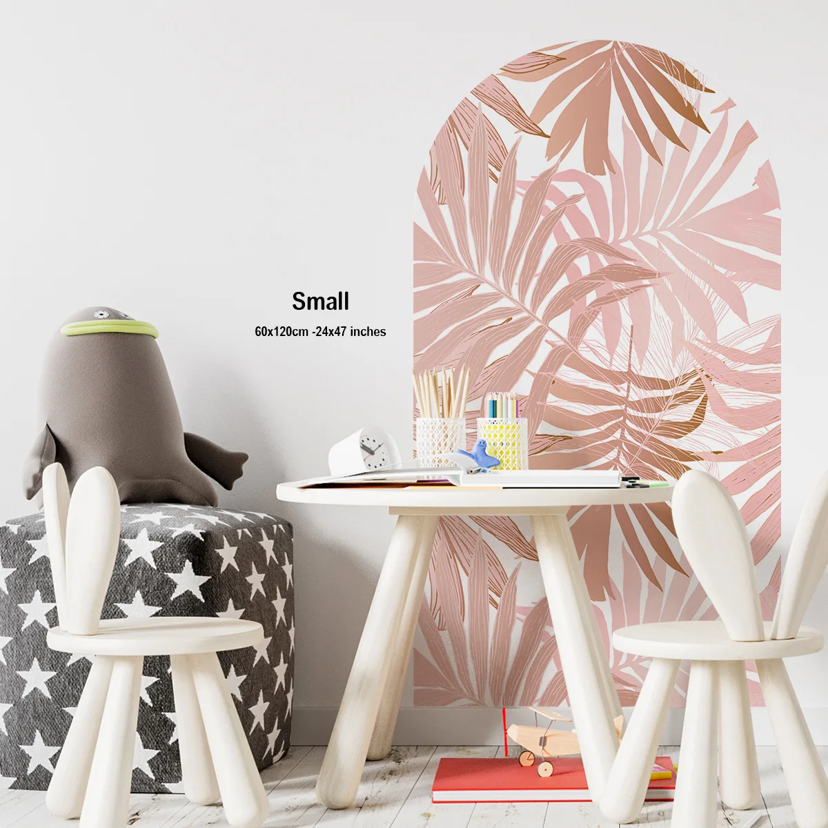 Creative Plant Nordic Simple Arch Wall Sticker Self-adhesive for Bedroom Living Room Porch Home Decoration Waterproof Wallpaper view 2