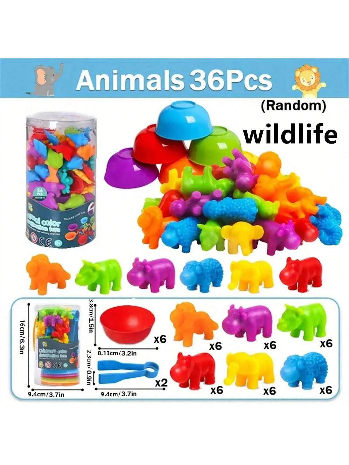 Jeux de comptage assortis pour enfants, bols de tri des couleurs, pincettes, apprentissage préscolaire, jouets cadeaux éducatifs pour filles et garçons