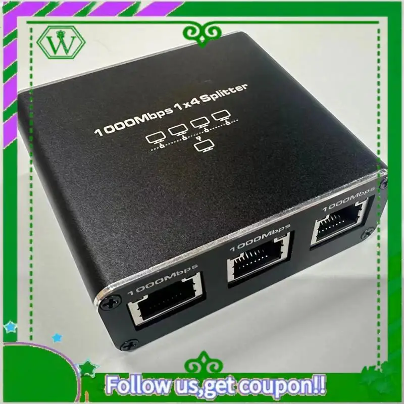 Reliable-Gigabit Ethernet Splitter 1 In 4 Out 1000Mbps Internet Cable Splitter 1 To 4 RJ45 Network Splitter For Cat5/6/7 Easy To