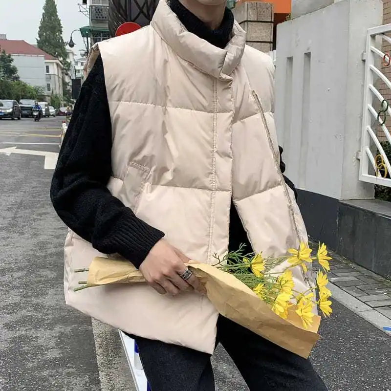 Autumn Winter Cotton Vest Loose Workwear Vest Versatile Warm Thickened Jacket