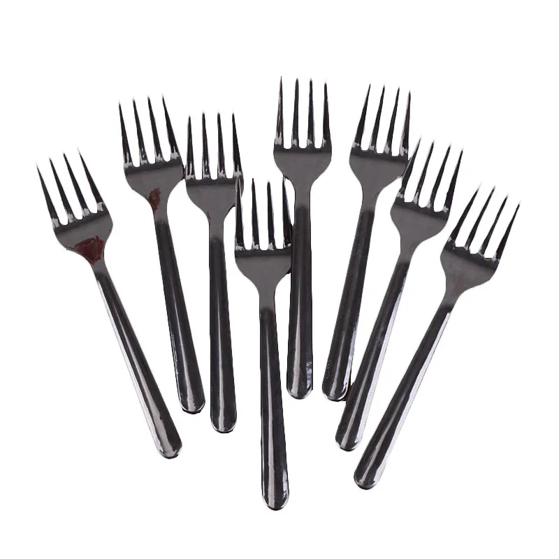 100 шт./партия, одноразовые прозрачные вилки для фруктов