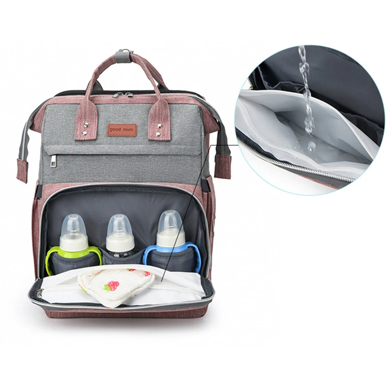 折りたたみ式ママ用ベビーベッドバッグ 軽量ポータブル大容量トラベルマタニティバッグ ベビーおむつバックパック 女性用ママバッグ