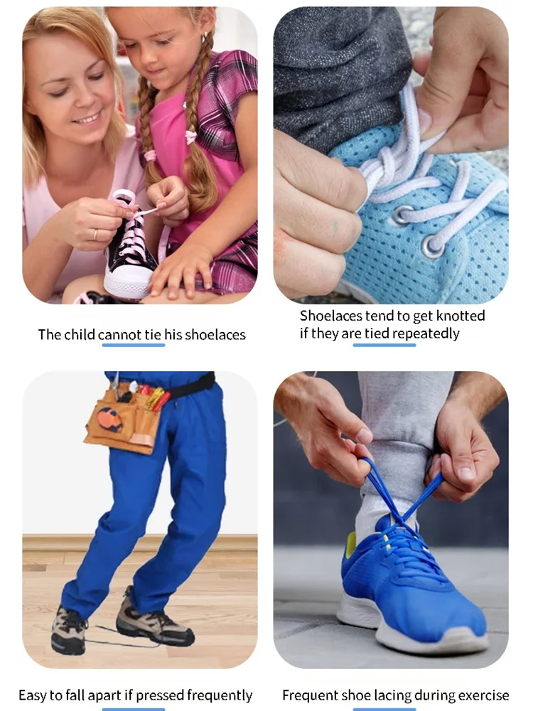 1Pair Elastic Flat Shoelaces Without Ties Kids Adult Lock No Tie Shoelace Laces Sneakers 6mm Width Rubber Bands Shoe Accessories image 5