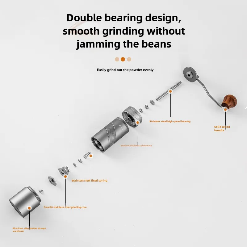 مطحنة يدوية قابلة للتعديل الخارجي باستخدام الحاسب الآلي مطحنة القهوة اليدوية