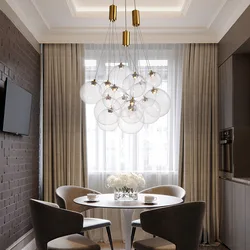 Cluster Pendant Light Modern Led Glass Ball Pendant Lamp for Kitchen Dining Room Bedroom Random Bubble Chandeliers