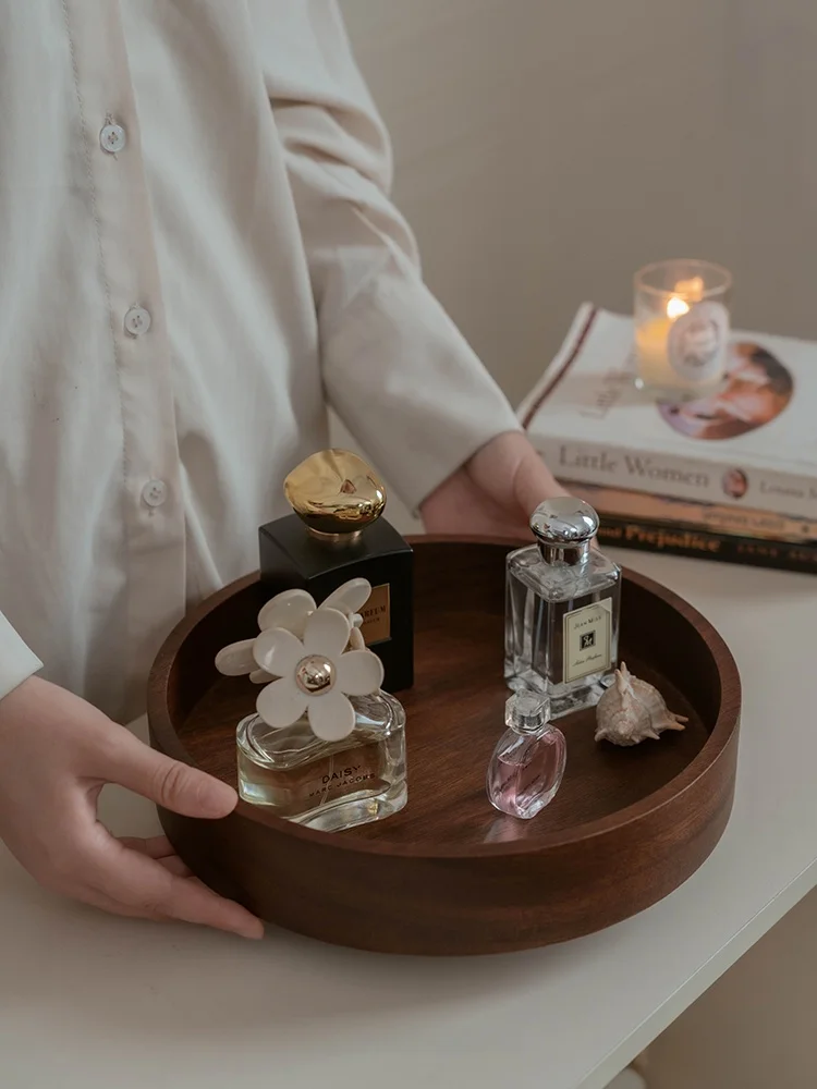 

Premium Black Walnut Wood Perfume Storage Box Smooth Surface Retro Cosmetic Display Makeup Organizer Storage Solution