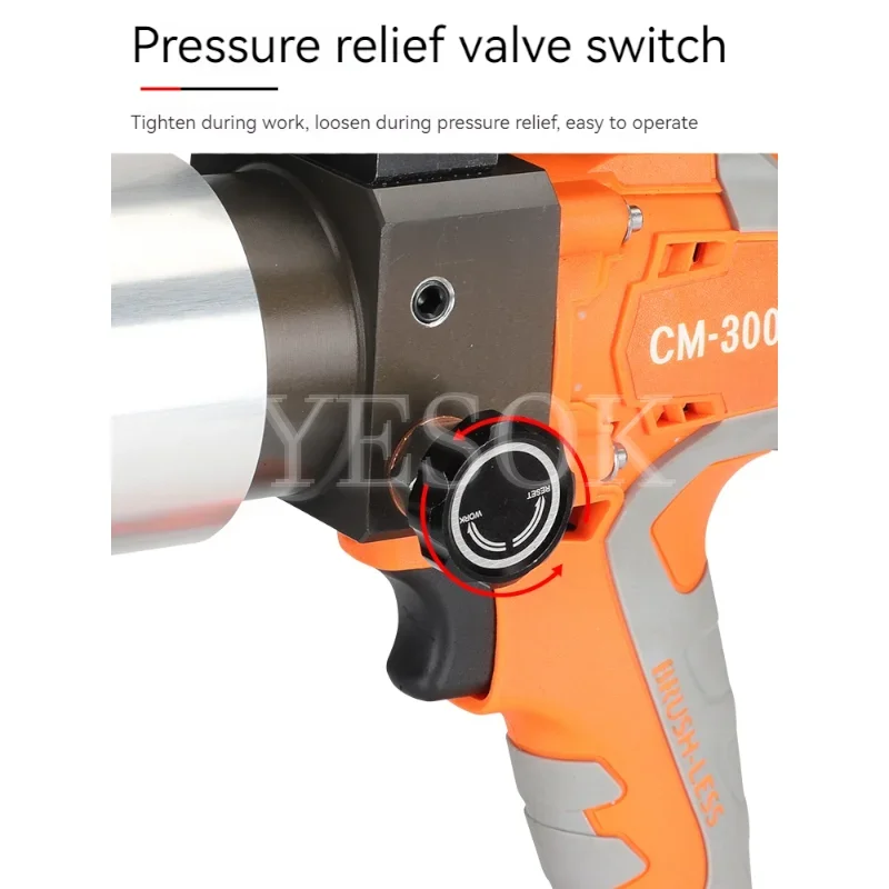 Cm300 Rechargeable Hydraulic Pliers Electric Hydraulic Crimping  Tool Portable Rechargeable Crimping Pliers 12T 380NM