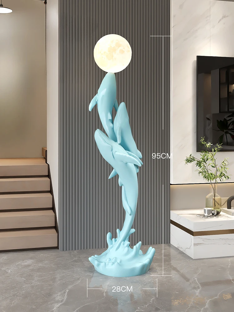 Luxury Whale Sculpture Ornament Home Decor Living Room Large Floor Art Decoration Animal Statues Crafts housewarming Gift