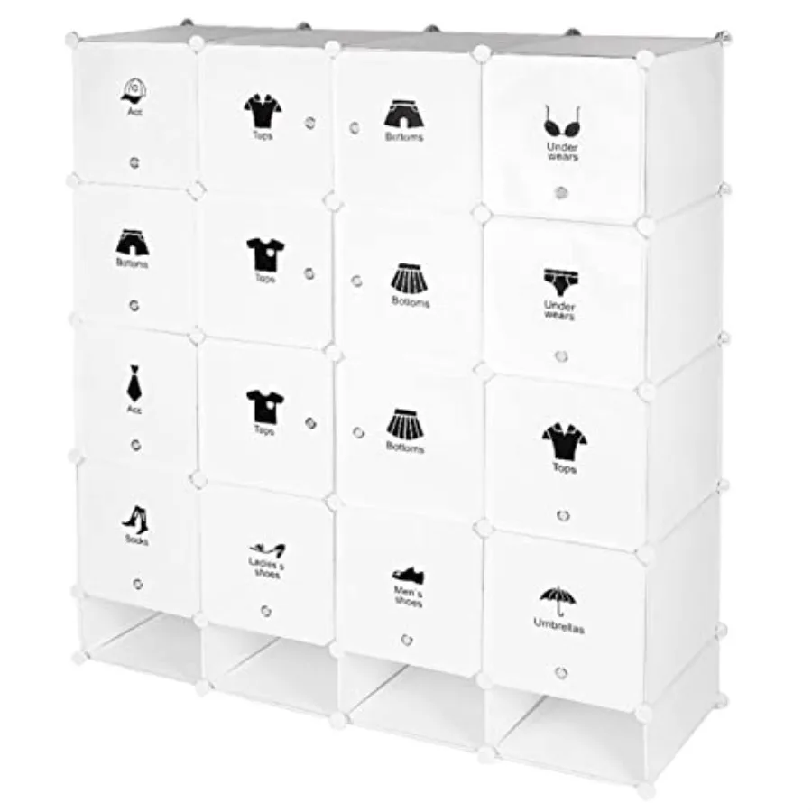 Zapatero con banco, Armario portátil, Organizador de almacenamiento, Mueble de pared, Organizador de dormitorio, Organizador de ropa y zapatos United