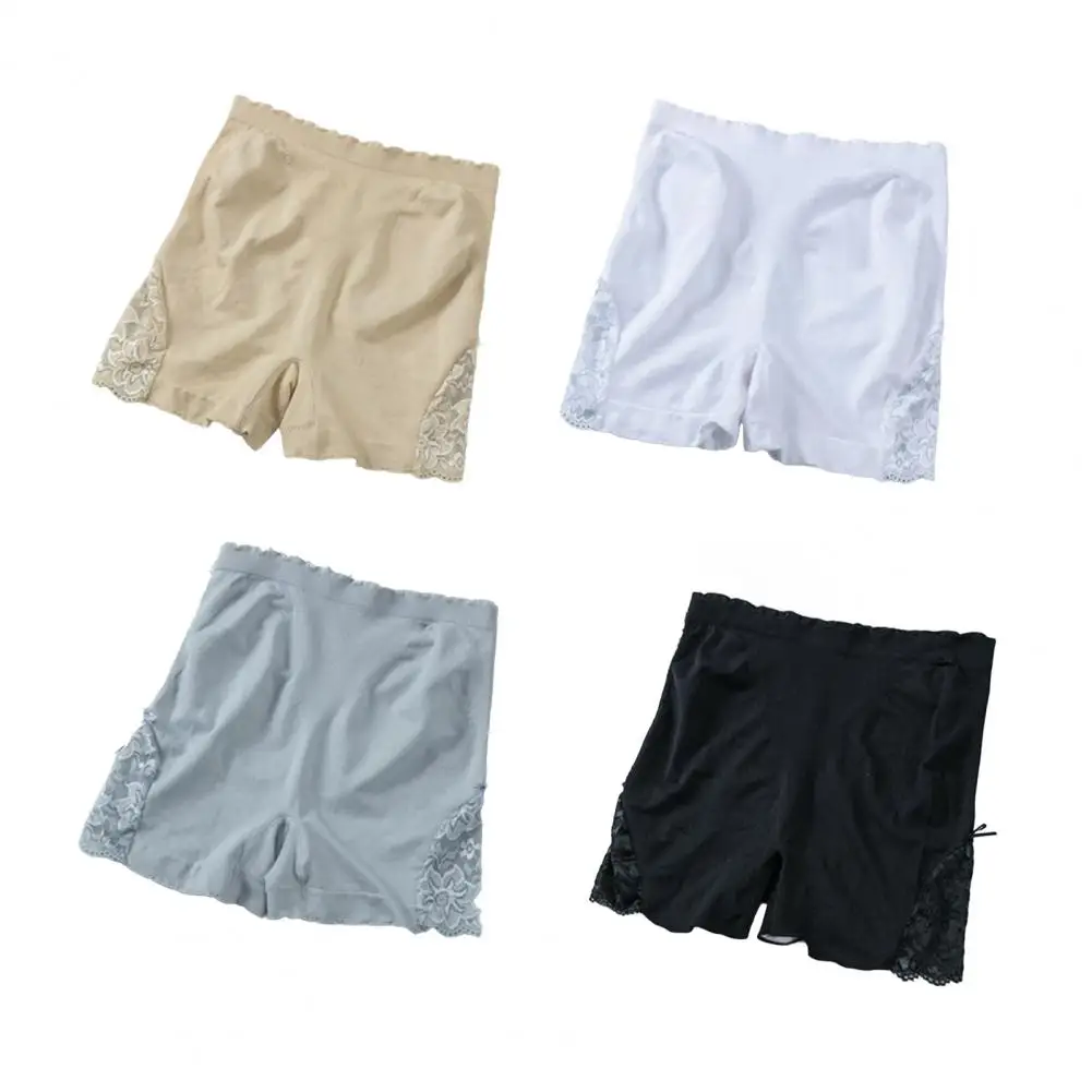 

Короткие бесшовные шорты с высокой талией для коррекции фигуры и подтяжки ягодиц, с кружевом, для йоги и фитнеса