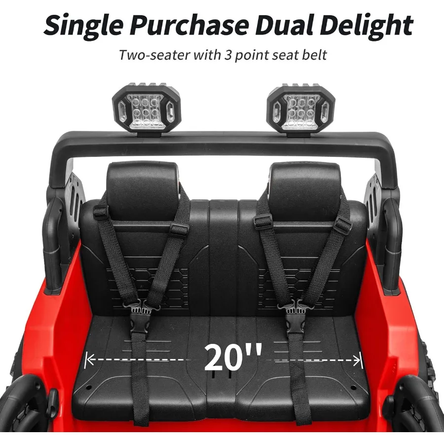 Coche de juguete de 2 plazas, coche eléctrico 4WD de 24 V para 4-8 con control remoto, motores de 4x200 W, capacidad de 150 lb, verde militar