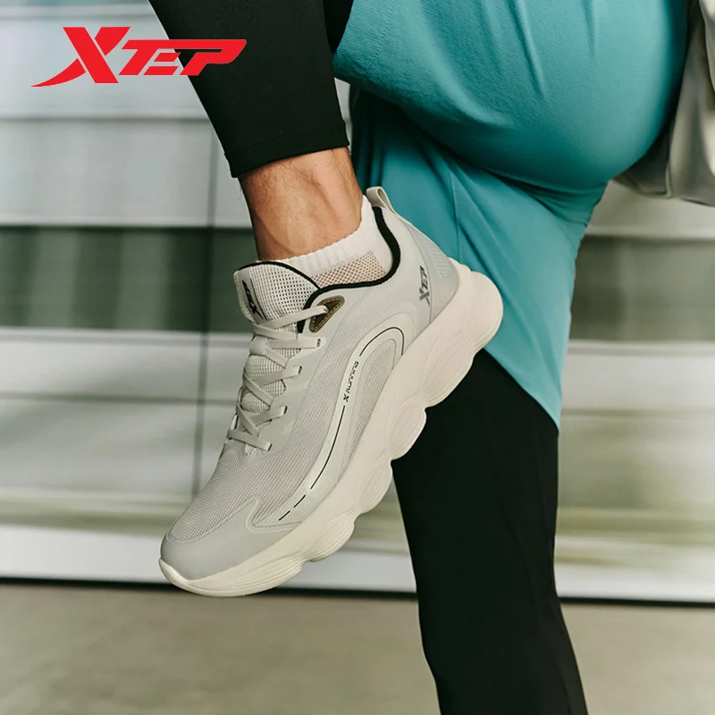 Xtep Running Shoes For Men 2024 Summer Cushioning Sports Shoes Wear-Resistant Support Rebound Comfortable Sneakers 876219110015