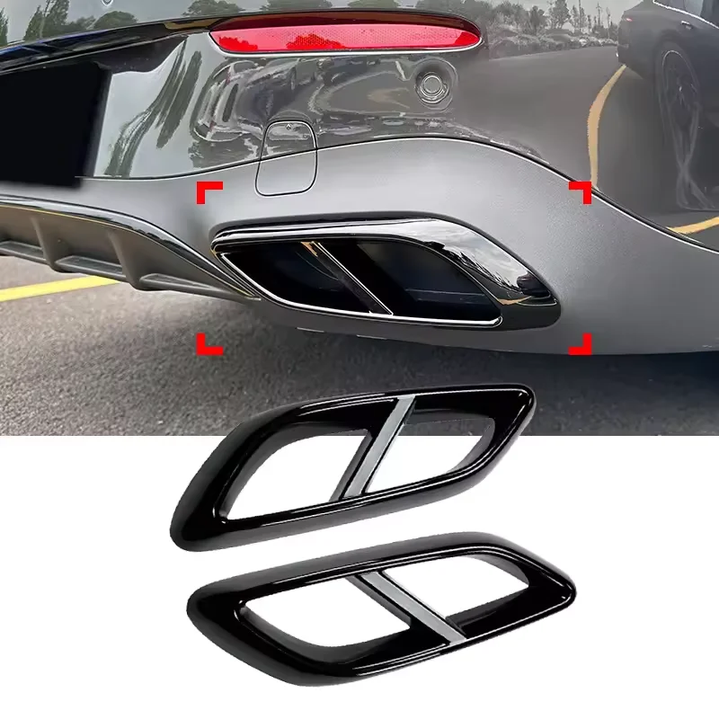 

Глянцевая черная накладка на глушитель из нержавеющей стали для Mercedes Benz E Class W214 CLE Coupe C236 2024 2025