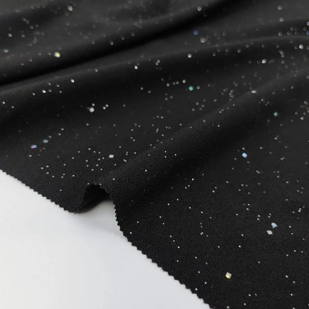 

Micro-elastic Sequin Pants Suit Fabric Black Pink Spring and Summer Dress Designer Fabric Handmade Tissus Couture Telas Para Cos