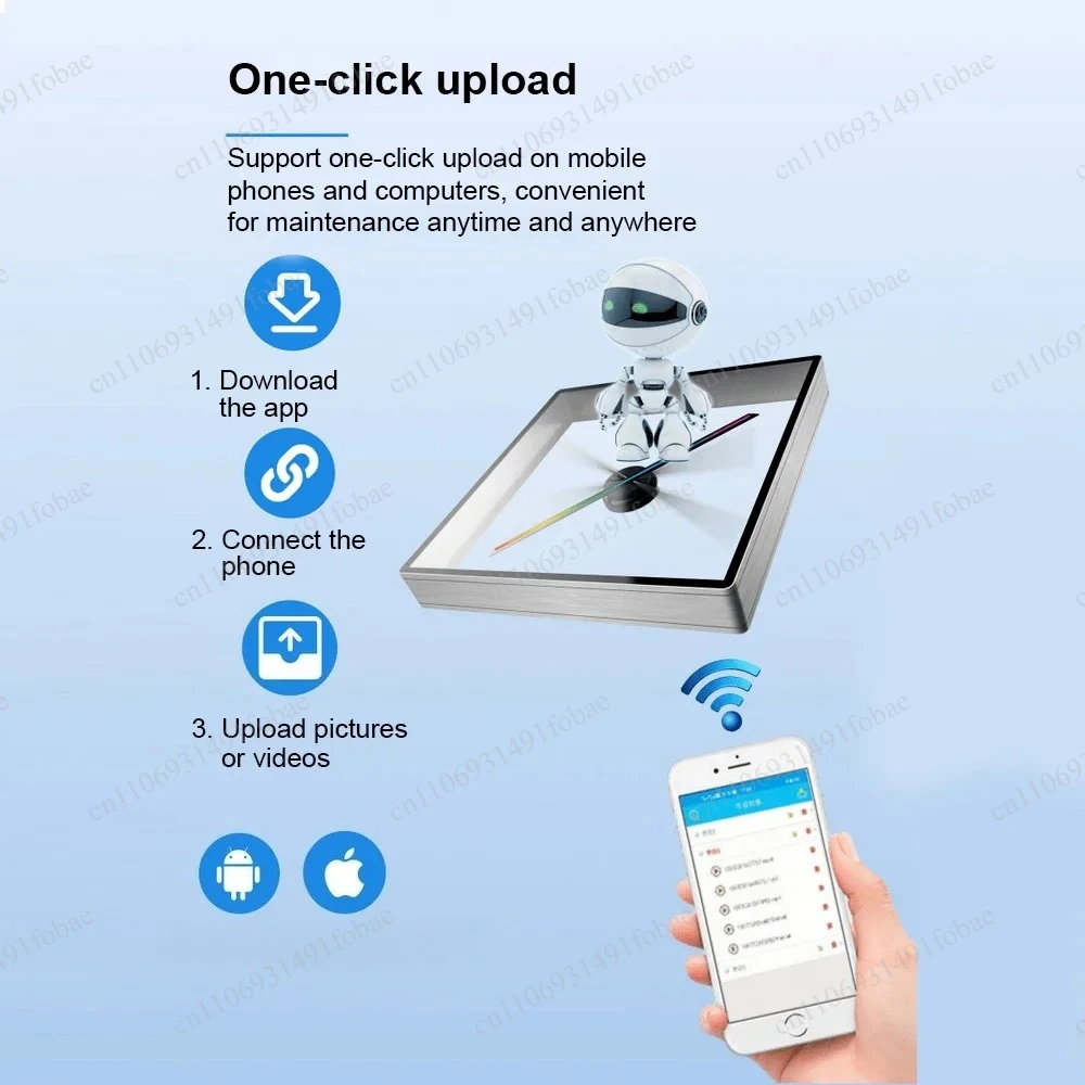 Aluminium Alloy Cover 3D Holographic Fan WiFi LED Advertising Player Remote Controlled Display