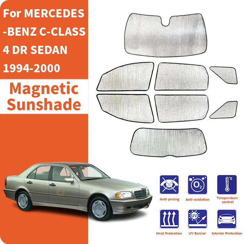 Car Window Sunshade Anti-UV Car Sun Window Visors Sunshade Covers Accessories For MERCEDES-BENZ C-CLASS W202 4DR SEDAN 1994-2000