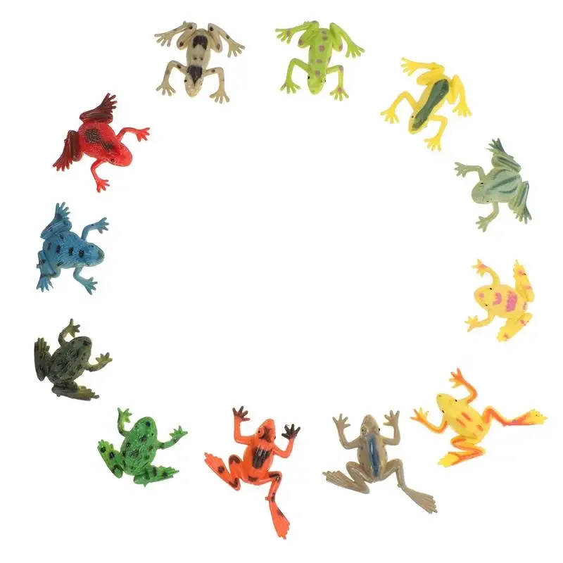 Mini Frog Figurine Set Plastic Amphibian Toy Models for Kids Learning Tropical Tree Frog Collectibles and Home Decor