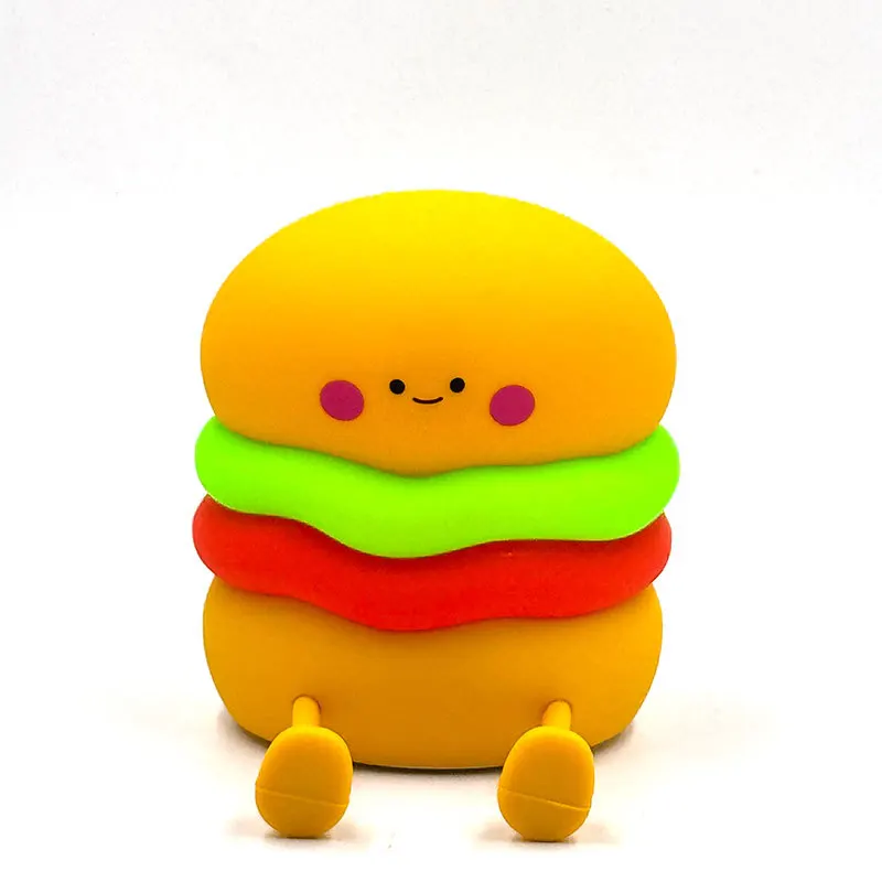 New Creative Gift Silicone Night Light, Maimen Burger Patting Light, Desk Lamp, Lighting Fixtures, Christmas Gift