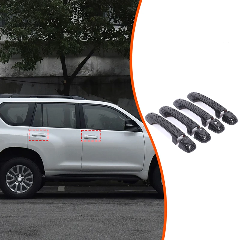 

ABS Carbon Fiber For Toyota Land Cruiser Prado FJ150 150 2010-2019 Car exterior handle decorative cover sticker Car accessories