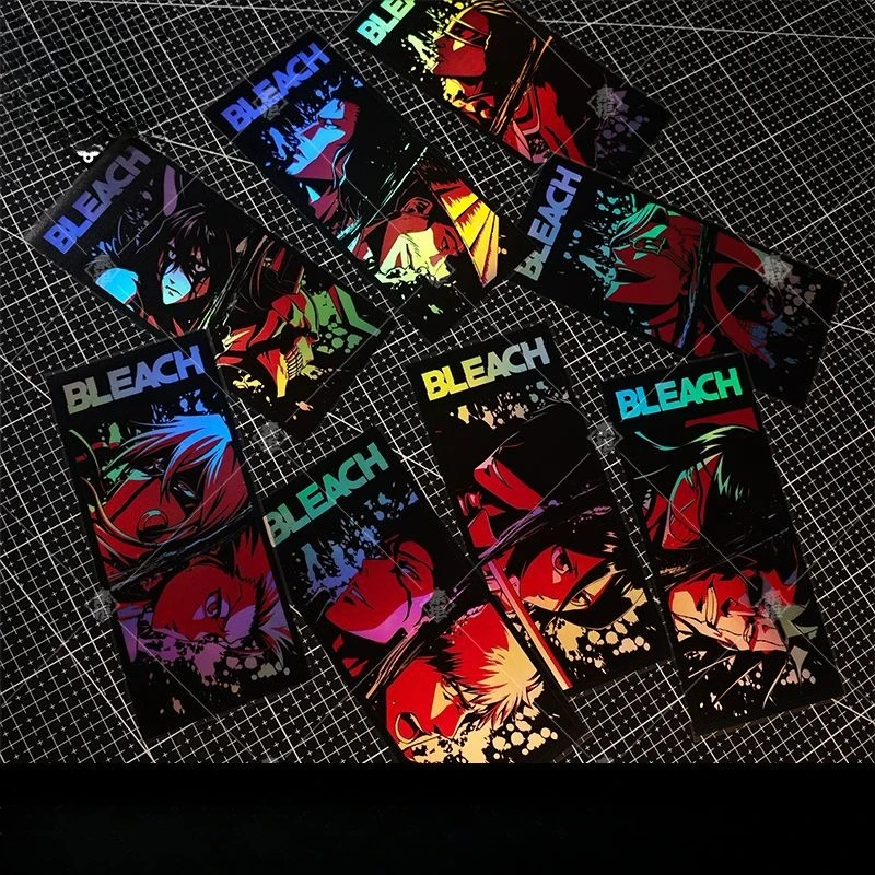 

BLEACH Laser Sticker Bleach Anime Kurosaki Ichigo Water Cup Skateboard Motorcycle Car Waterproof Decorative Sticker
