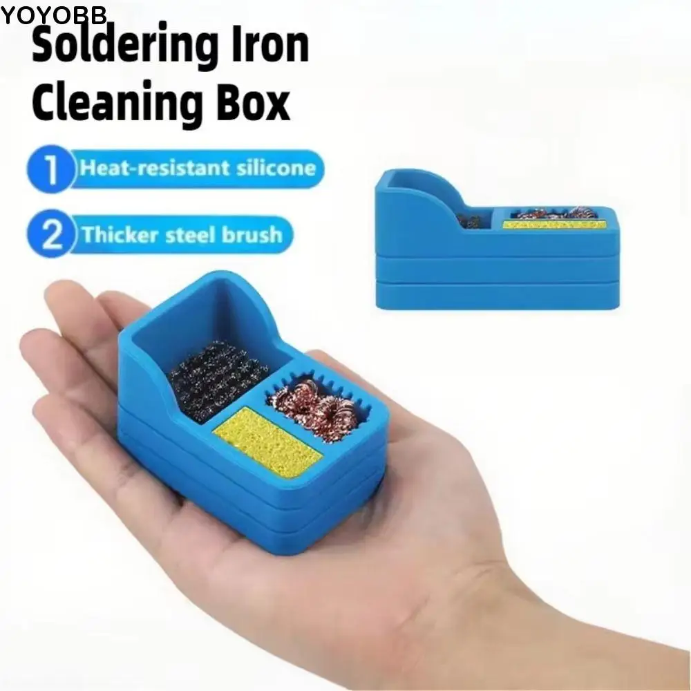 

3 IN 1 Soldering Iron Tip Cleaner 360° Cleaning High Performances Solder Tip Cleaner Silicone Mini Tool Tin Slag Remove Tool
