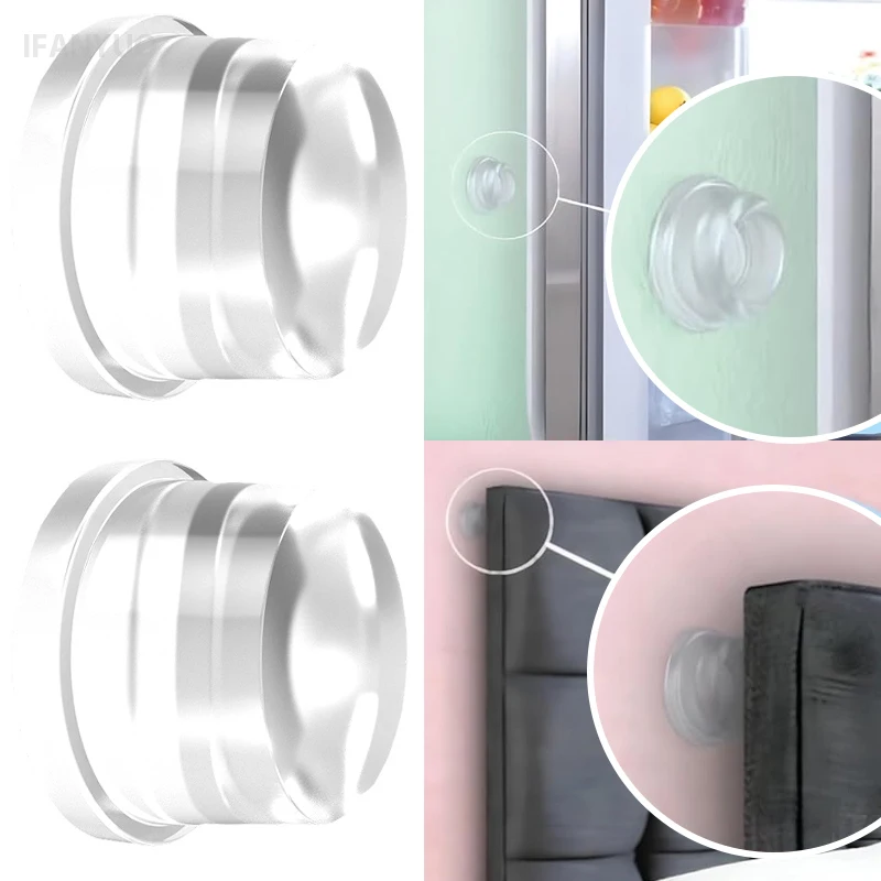 Silicone Transparent Door Stopper No Drill Anti Bump Pad for Office Home Safety Protection Home Decor Tool Dodgers Door Holder