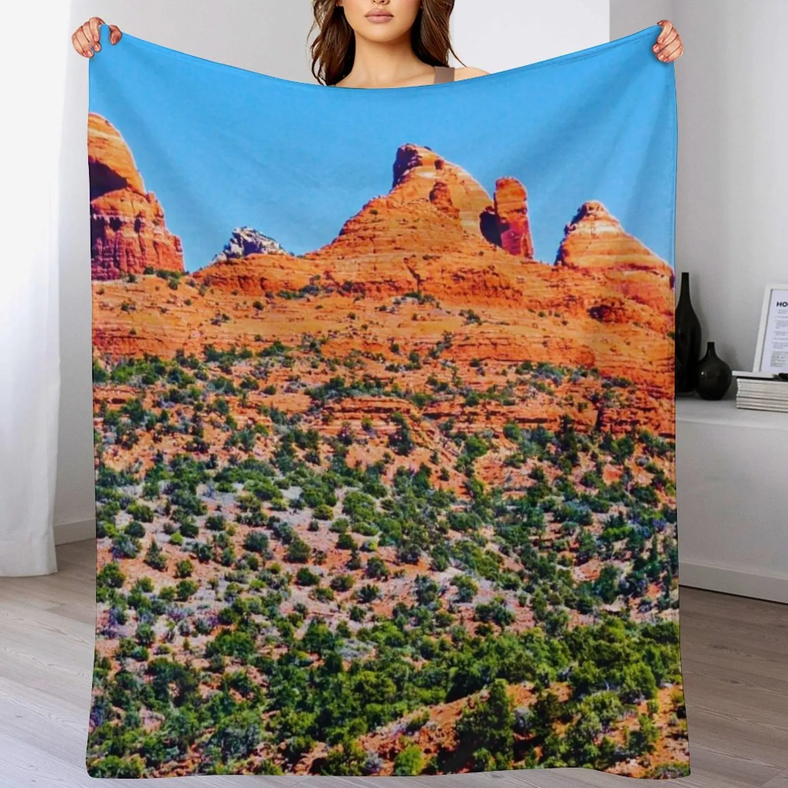 Gorgeous Red Rocks of Sedona Throw Blanket Decorative Throw Hairys Blankets