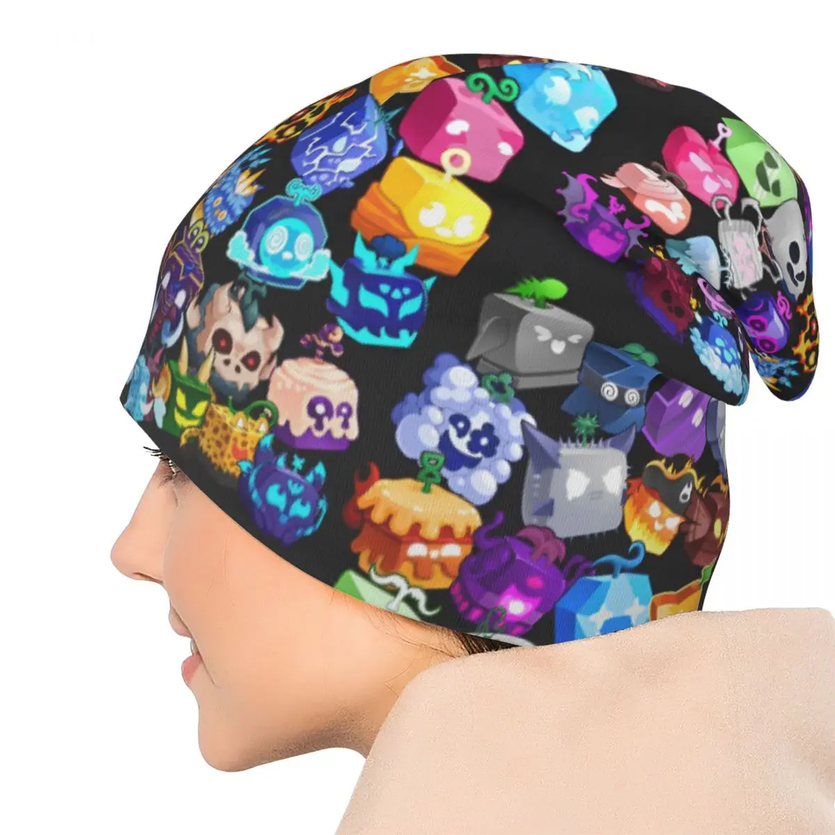 Blox Fruits Gaming Game Caps عارضة الكبار في الهواء الطلق Skullies Beanies القبعات الربيع الدافئة ذات الاستخدام المزدوج بونيه قبعة