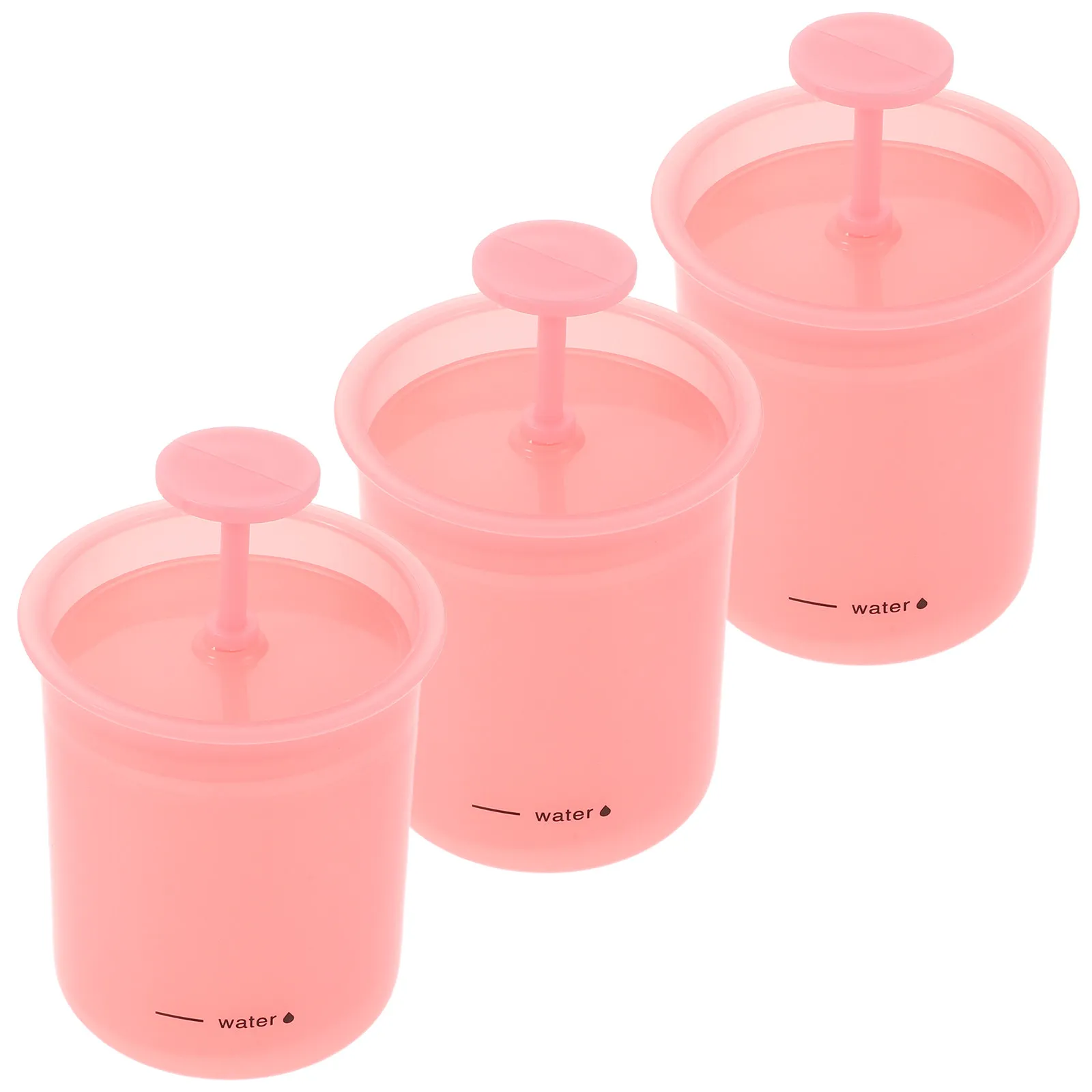 3Pcs Face Wash Foamer Portable Manual Bubble Maker Soft Pink Facial Cleanser Foaming Bottle Skincare Tool Travel Use