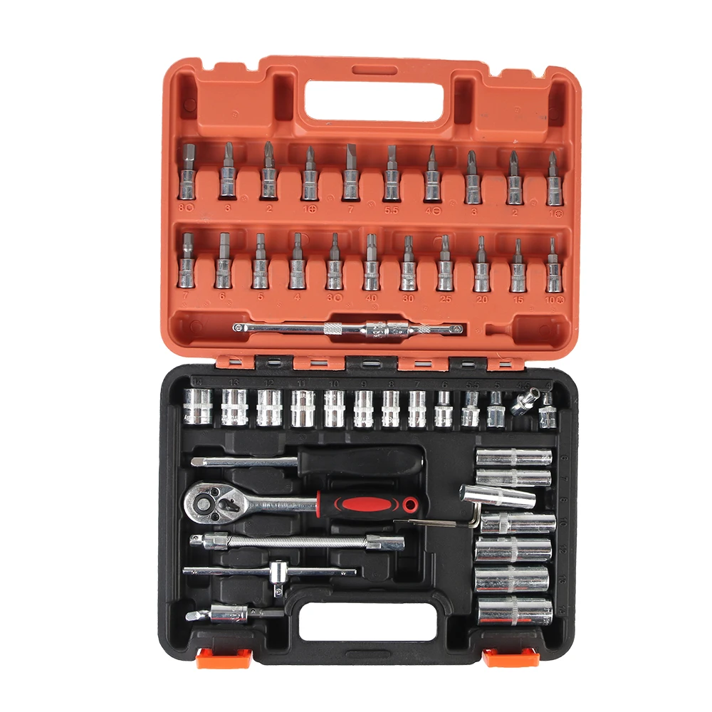 1/4Inch Drive Socket Set Ratchet Torque Socket Wrench Bar 46Pcs 53Pcs Removal Tools Car Repair Tools Torx Bit Socket Set