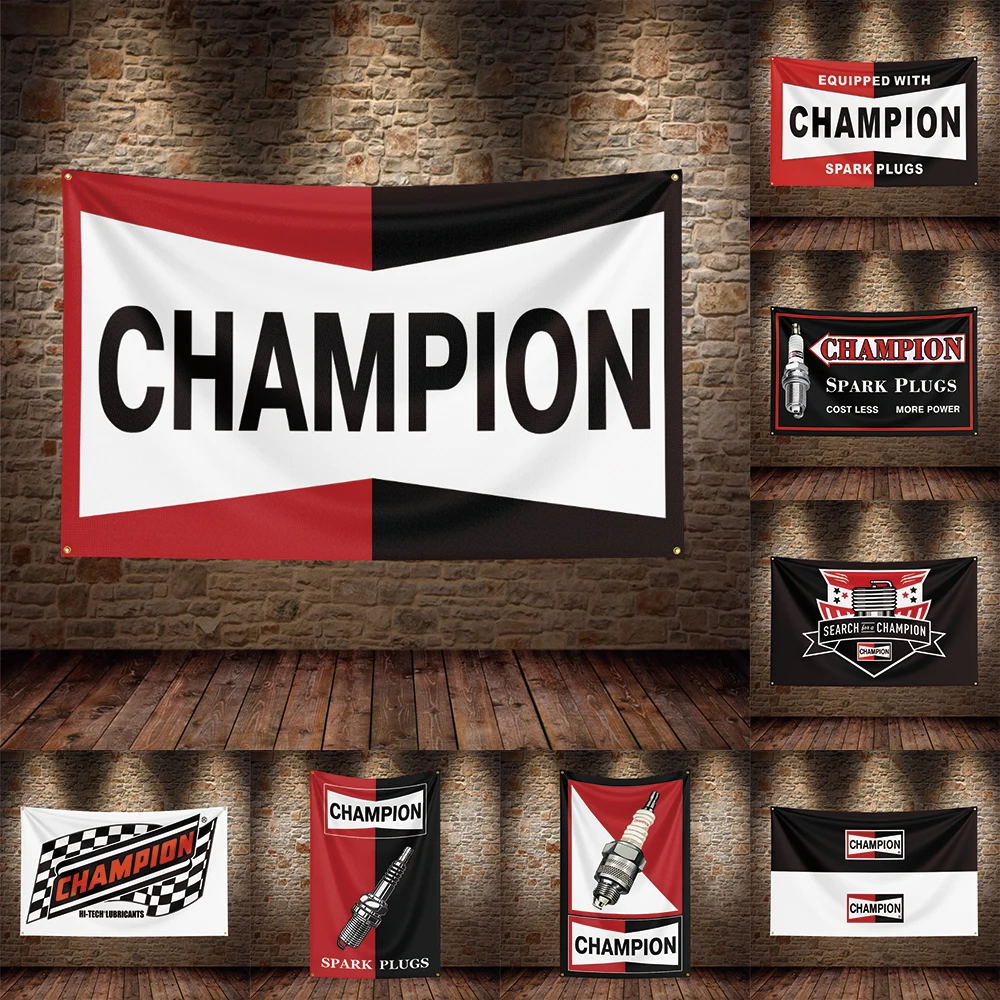 90x150cm Champion Spark Plugs More Power Flag Polyester Printed Garage or Outdoor Decoration Banner Tapestry