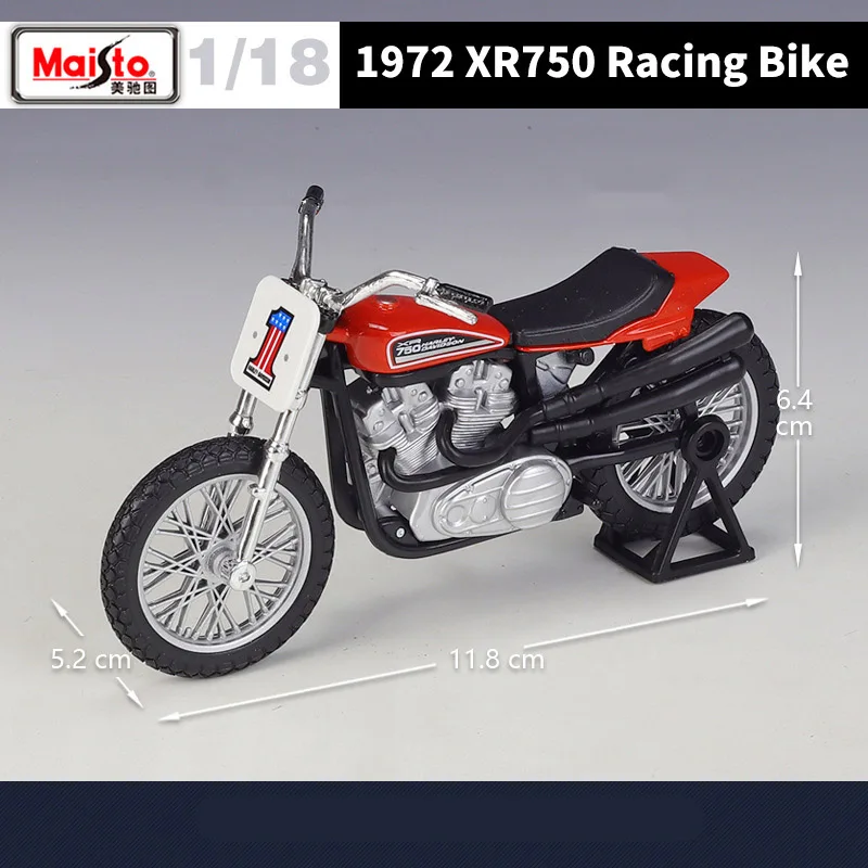 Maisto-子供用レーシングモーターサイクルモデル,1:18金属合金モーターサイクルモデルギフト,レーシングバイクxr750