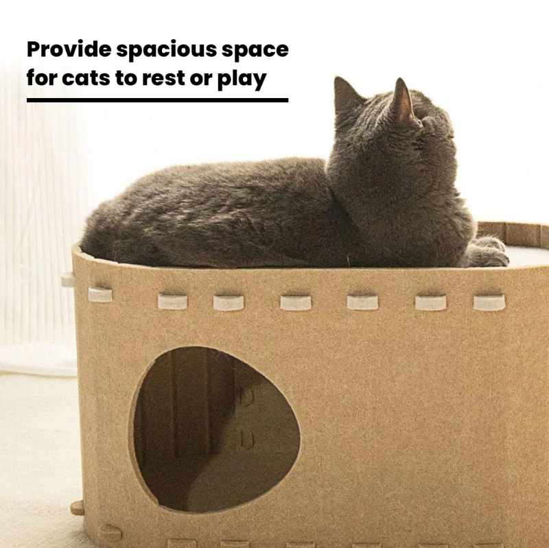 

Condos for AllYearRound DoubleDecks Cave House Sleeping Bed AntiScratching Cats Cave Tunnel Pet Supplies