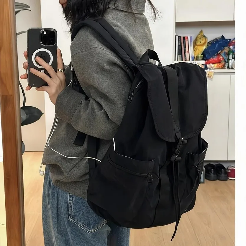 Lightweight Nylon Backpack Women Large Capacity Travel Backpack Waterproof School Bag Casual Laptop Backpack College Daypack