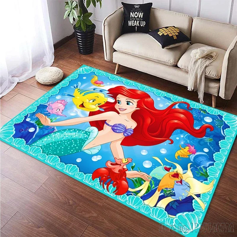 Disney Little Mermaid Ariel Princess Cartoon Rug Carpets 120x160cm Decor for Living Room Bedroom Sofa Bathroom Kids Floor Mat