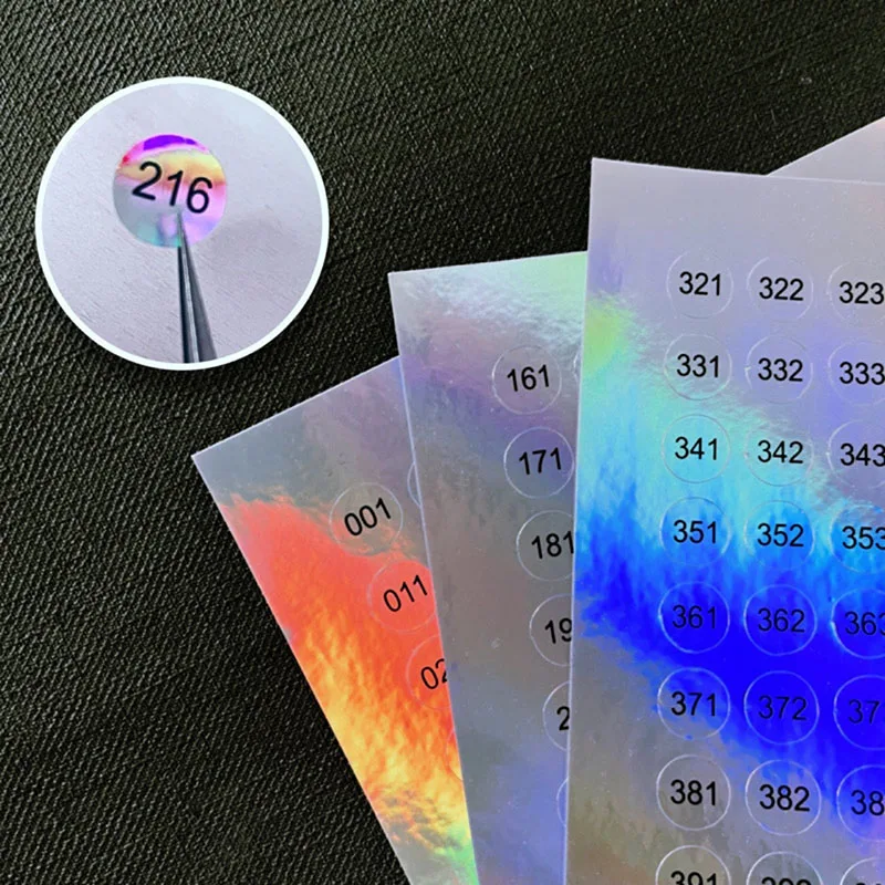 1-480 Laser/Clear Number Label do znakowania paznokci polski kolor DIY klej wodoodporny lakier do paznokci szminka 10MM Tag Sticker