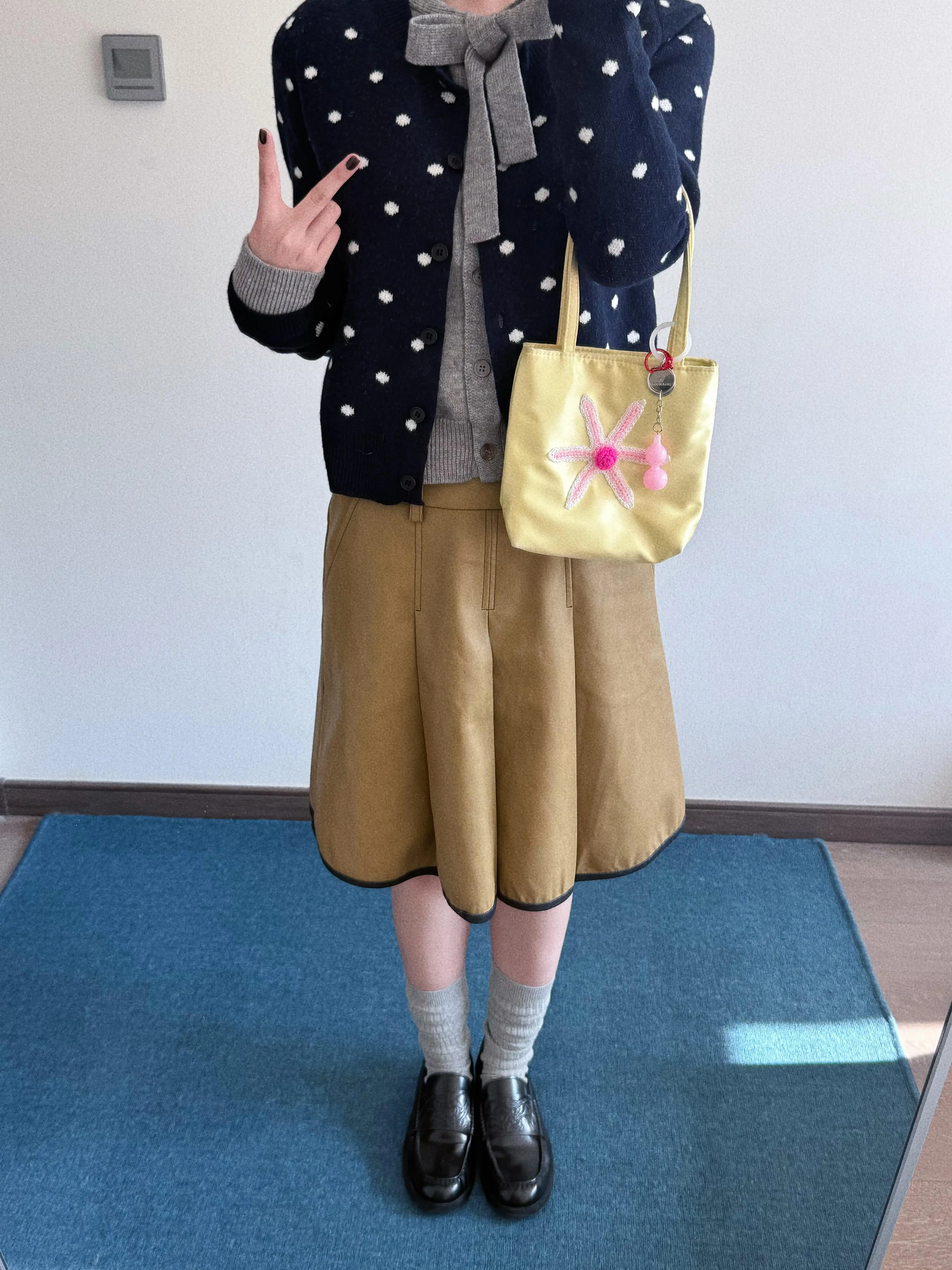 Retro American Khaki Color Block A-Line Waist Cinched  Skirt for Women Casual All-Match Autumn Winter New Style Skirts