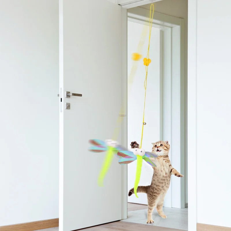 hanging automatic interactive Cat Toy Funny mouse toys Cat Stick with bell Toy for Kitten Playing Teaser Wand Toy Cat Supplies