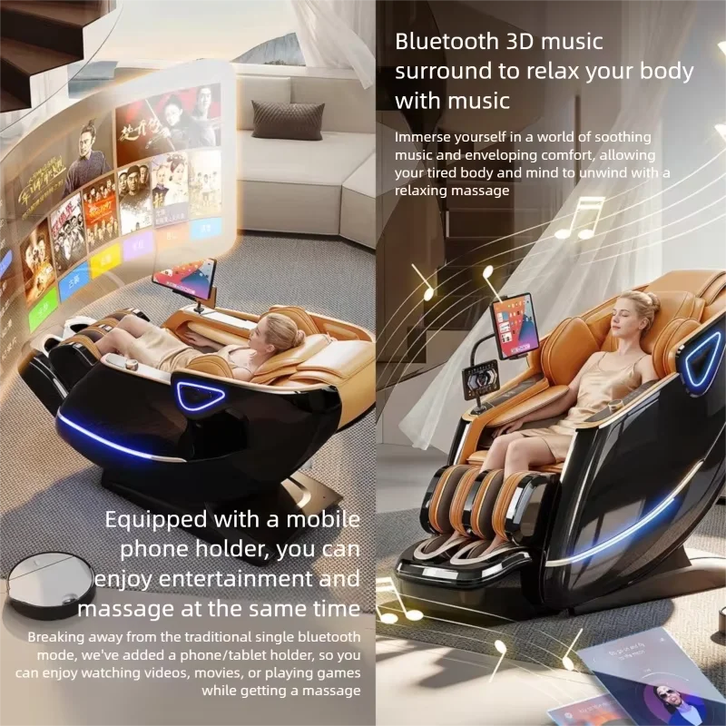 6D Massage Chair AI Voice Control SL Track Calf Roller Massage Intelligent Stretch Relaxation Luxury Zero Gravity Recliner Sofa view 6