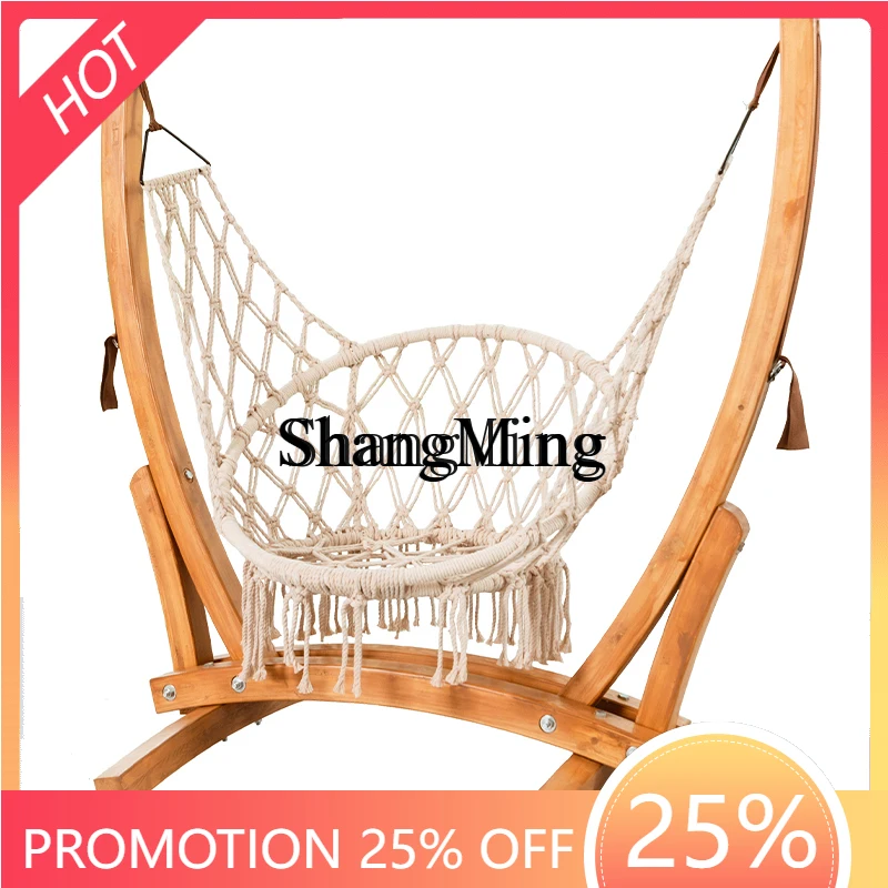 

CL wood indoor home outdoor cradle chair courtyard hanging basket garden single balcony hanging chair