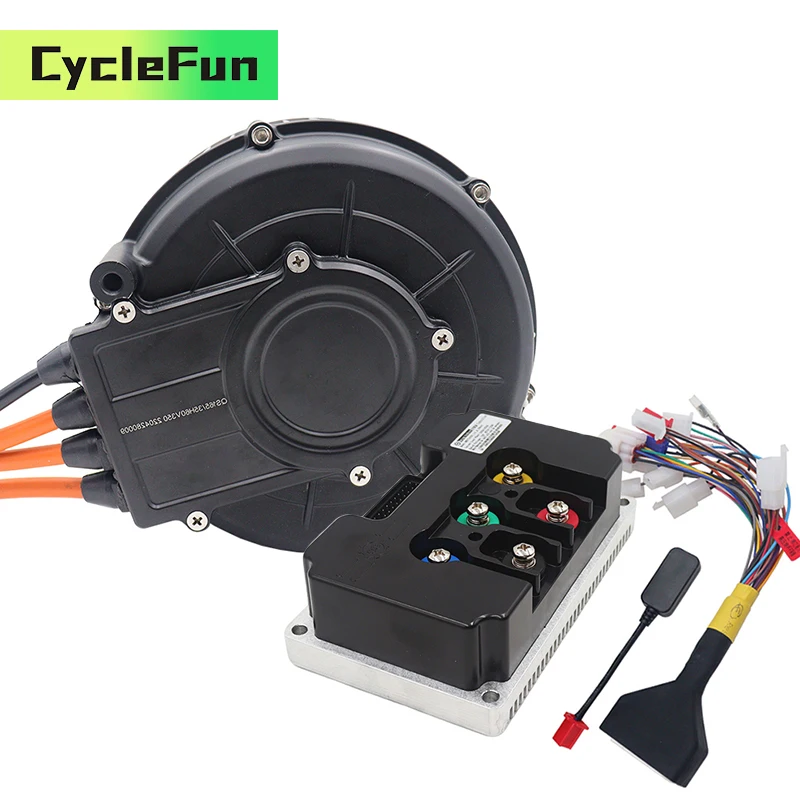

Hall Type QS165 5KW V2 35H 60V 90KPH PMSM Mid Drive Motor With Fardriver ND72450 Controller For Electric Motorcycle Scooter ATV
