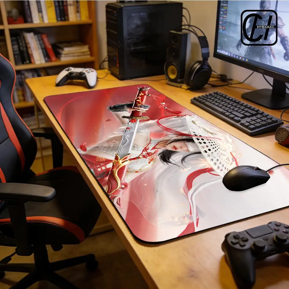 Game N-Naraka B-Bladepoint Mouse Pad XXL Mouse Pad Large Non-Slip Lock Edge Keyboard Pad Anti-Slip Gaming Desk Mat Pad HYBXXC
