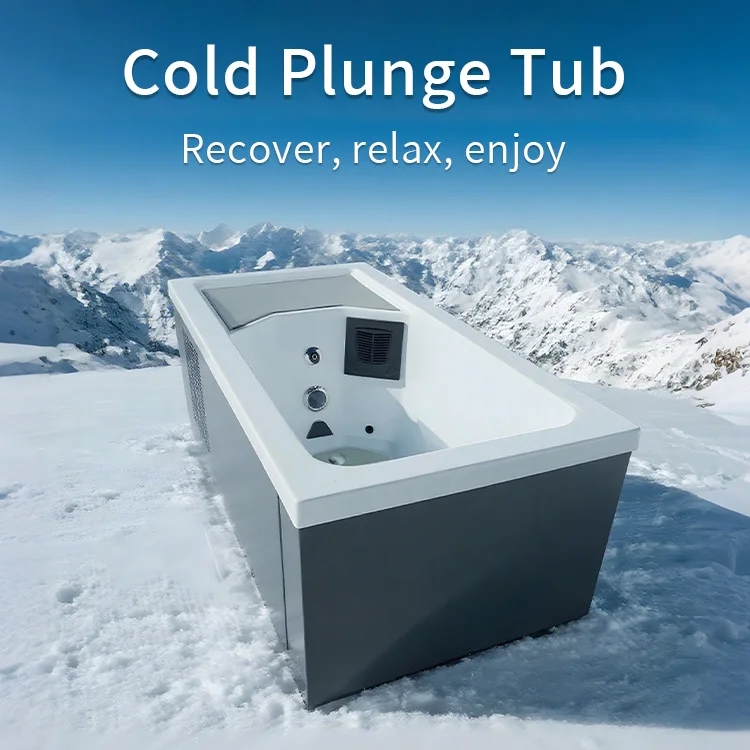 2025 Hot Sale All In One Ice Bathtub Intergrated Cold Plunge Bath Tub With Chiller Filter Cold Water Therapy Plunge Pool