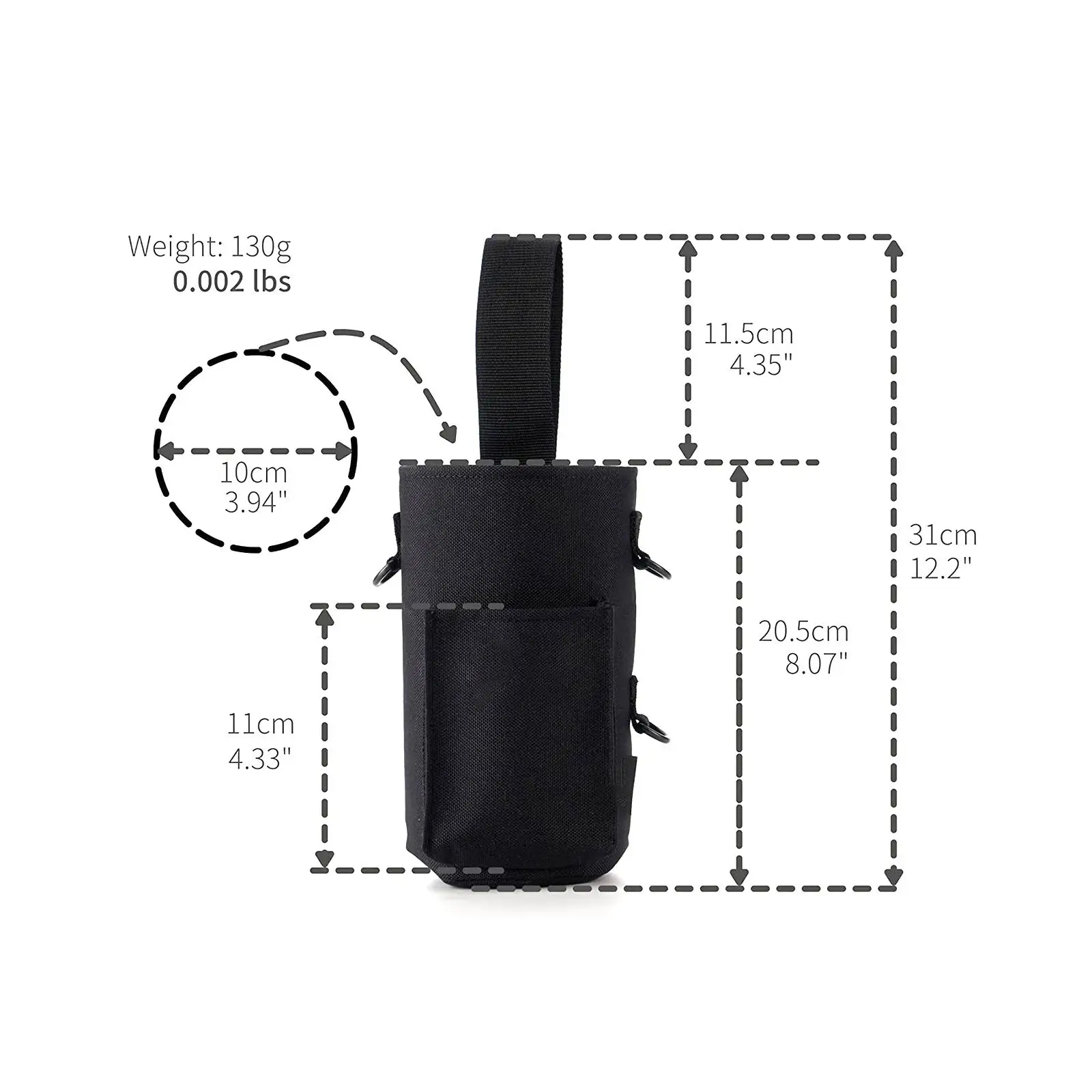 Gym Magnetic Bag Small for Men Water Bottle Bag for Fitness Traveling Sports