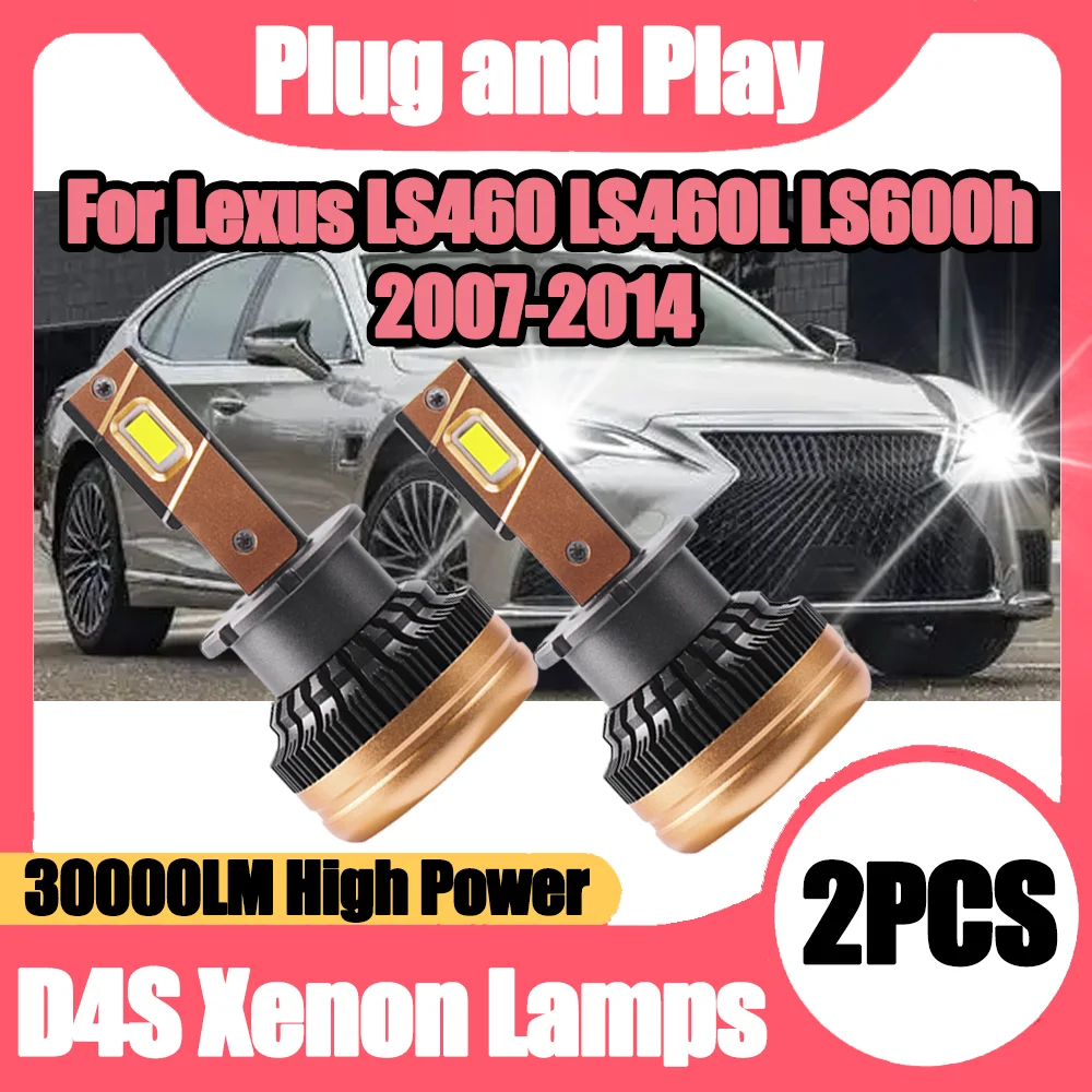 

2PCS 6000K Xenon Lamps 30000LM D4S HID Bulbs LED Headlights 120W Two-sided CSP Chips 12V For Lexus LS460 LS460L LS600h 2007-2014