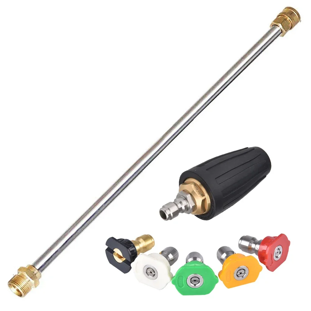 

Cleaning Machine High Pressure Water Gun Stainless Steel Extension Rod 17-inch M22-14 Extension Rod 1/4 Quick Insert 5000psi