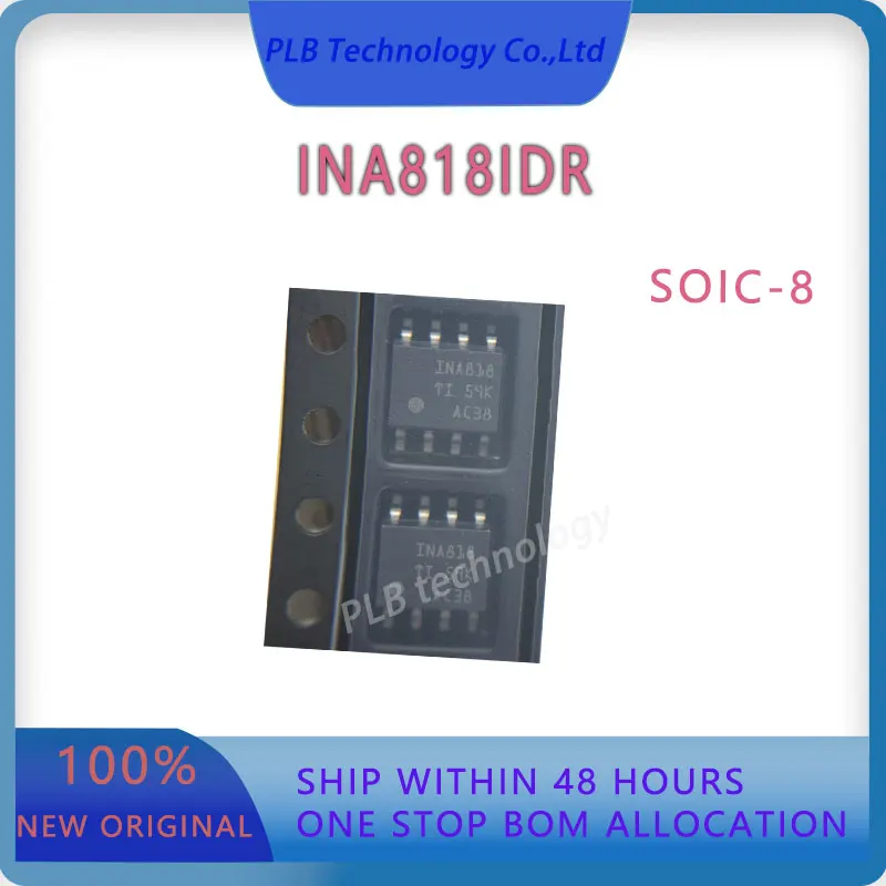 5PCS/LOT INA818 INA818IDR SOIC-8 Low power Precision Instrumentation Amp with ±60-V overvoltage protection Stock Original