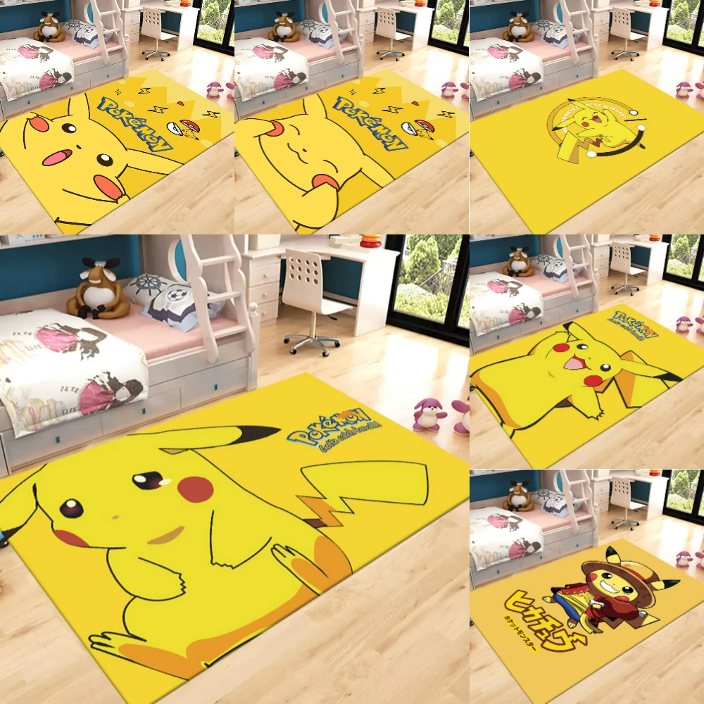 

MINISO ковер в стиле покемонов Пикачу, красочный коврик для спальни, декор для гостиной, модный подарок для девочек и коллекционеров, рождественские подарки